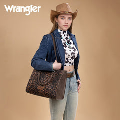 Wrangler Western All-over Leopard Print Wide Tote Bag