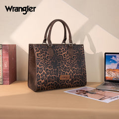 Wrangler Western All-over Leopard Print Wide Tote Bag