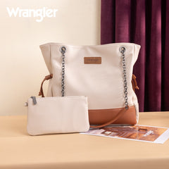 Wrangler Cow Print Chain Tote With Wallet Set