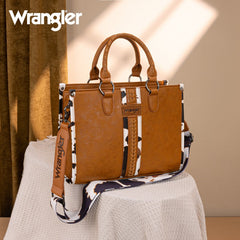 Wrangler Leopard Whipstitch Concealed Carry Tote Bag