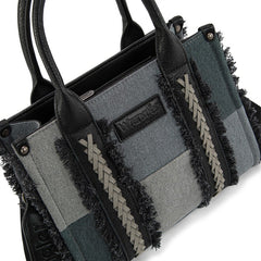 Wrangler Canvas Braided Fringe Tote Bag