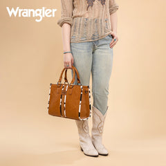 Wrangler Leopard Whipstitch Concealed Carry Tote Bag