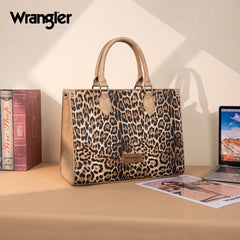 Wrangler Western All-over Leopard Print Wide Tote Bag