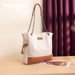 Wrangler Cow Print Chain Tote With Wallet Set