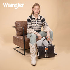 Wrangler Leopard Whipstitch Concealed Carry Tote Bag