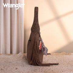Wrangler Fringe Floral Tooled Hobo Bag
