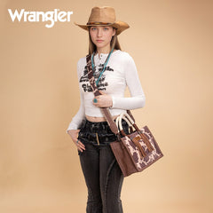 Wrangler CowPrint Rope Handle Tote Bag