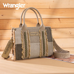 Wrangler Canvas Braided Fringe Tote Bag