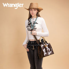 Wrangler CowPrint Rope Handle Tote Bag