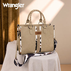 Wrangler Leopard Whipstitch Concealed Carry Tote Bag