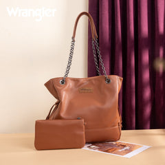 Wrangler Cow Print Chain Tote With Wallet Set