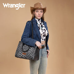 Wrangler Western All-over Leopard Print Wide Tote Bag