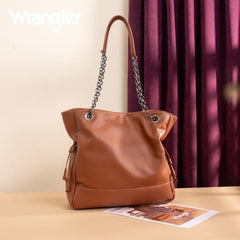 Wrangler Cow Print Chain Tote With Wallet Set