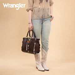 Wrangler Leopard Whipstitch Concealed Carry Tote Bag