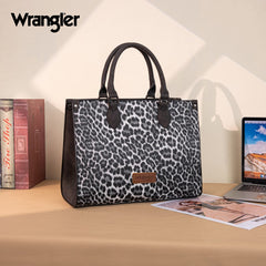 Wrangler Western All-over Leopard Print Wide Tote Bag