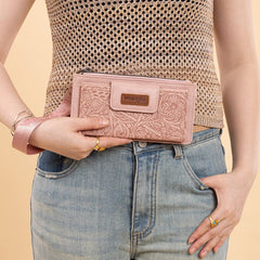 Wrangler Floral Tooled Card Wallet