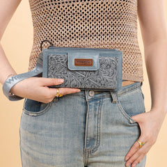 Wrangler Floral Tooled Card Wallet