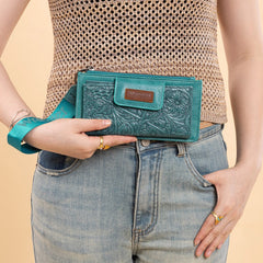 Wrangler Floral Tooled Card Wallet