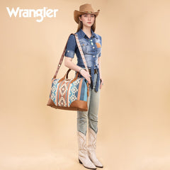 Wrangler Sherpa Aztec Canvas Duffle Bag