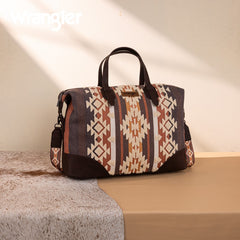 Wrangler Sherpa Aztec Canvas Duffle Bag
