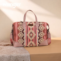 Wrangler Sherpa Aztec Canvas Duffle Bag