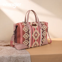 Wrangler Sherpa Aztec Canvas Duffle Bag