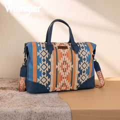 Wrangler Sherpa Aztec Canvas Duffle Bag