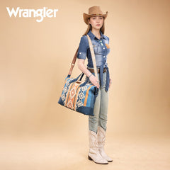 Wrangler Sherpa Aztec Canvas Duffle Bag