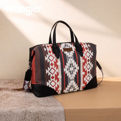 Wrangler Sherpa Aztec Canvas Duffle Bag