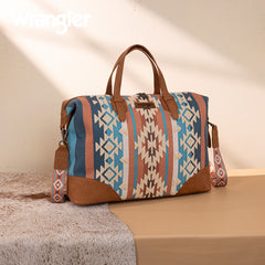 Wrangler Sherpa Aztec Canvas Duffle Bag