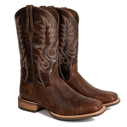 Women's Embroidered Wide Toe Western Boots