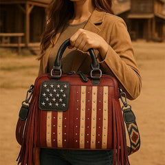 Montana West Liberty Doctor 3-Way Bag – Limited Edition Patriotic Fringe Handbag