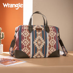 Wrangler Sherpa Aztec Canvas Duffle Bag