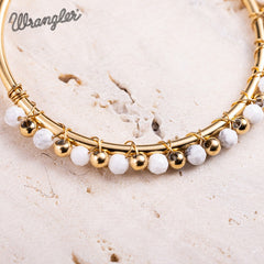 Wrangler 14K Gold Plated Natural Stone Hoop Earrings