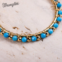 Wrangler 14K Gold Plated Natural Stone Hoop Earrings