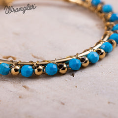 Wrangler 14K Gold Plated Natural Stone Hoop Earrings