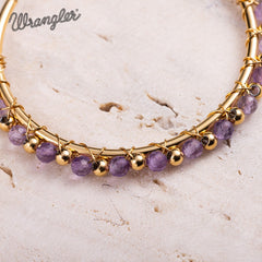 Wrangler 14K Gold Plated Natural Stone Hoop Earrings