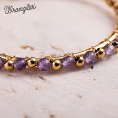 Wrangler 14K Gold Plated Natural Stone Hoop Earrings