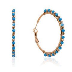 Wrangler 14K Gold Plated Natural Stone Hoop Earrings