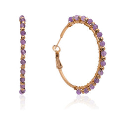 Wrangler 14K Gold Plated Natural Stone Hoop Earrings