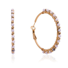 Wrangler 14K Gold Plated Natural Stone Hoop Earrings