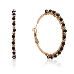 Wrangler 14K Gold Plated Natural Stone Hoop Earrings