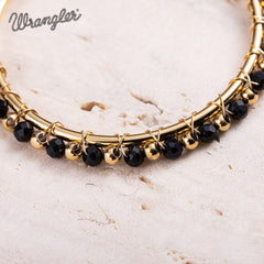 Wrangler 14K Gold Plated Natural Stone Hoop Earrings