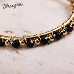 Wrangler 14K Gold Plated Natural Stone Hoop Earrings