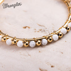 Wrangler 14K Gold Plated Natural Stone Hoop Earrings