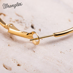 Wrangler 14K Gold Plated Natural Stone Hoop Earrings