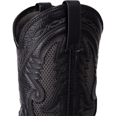 Men's Mesh Embroidered Square Toe Cowboy Boots