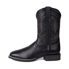 Men's Mesh Embroidered Square Toe Cowboy Boots