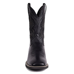 Men's Mesh Embroidered Square Toe Cowboy Boots