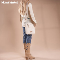 Montana West Double Compartments Crossbody Purse
